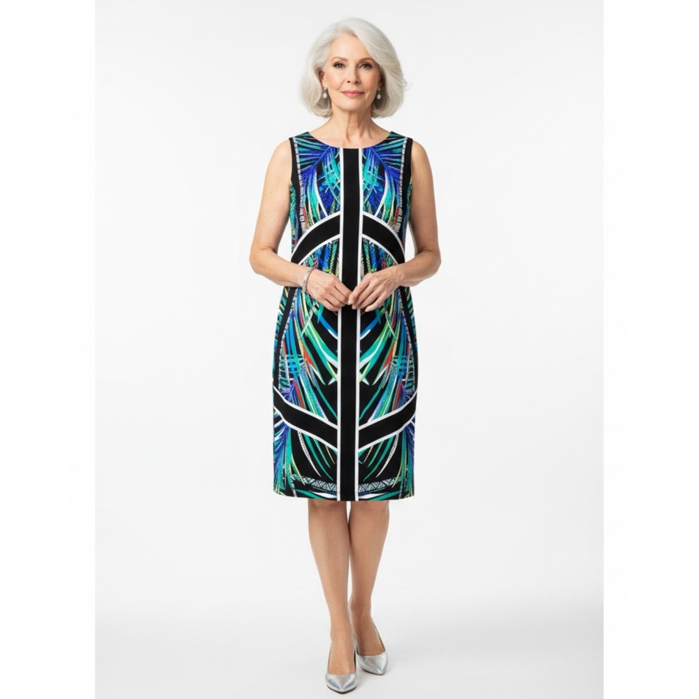 Nicole Miller Multicolored Palm Print midi Dress